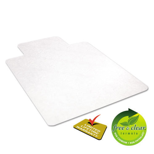 Image of deflecto® EconoMat All Day Use Chair Mat for Hard Floors, Flat Packed, 36 x 48, Lipped, Clear