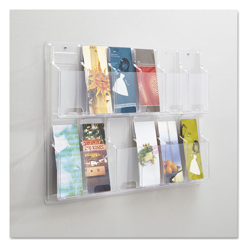 Image of Safco® Reveal Clear Literature Displays, 12 Compartments, 30w X 2d X 20.25h, Clear