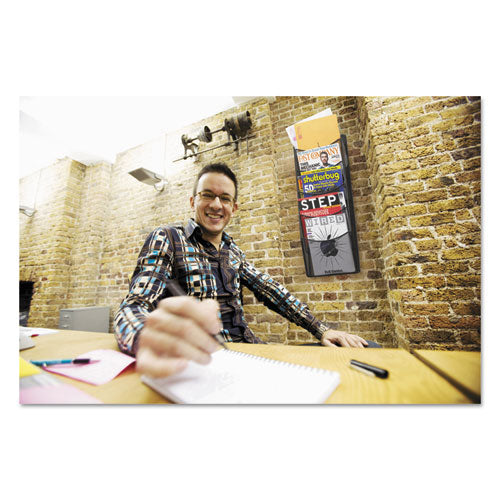 Image of Safco® Onyx Mesh Literature Rack, Five Compartments, 10.25w X 3.5d X 28.33h, Black