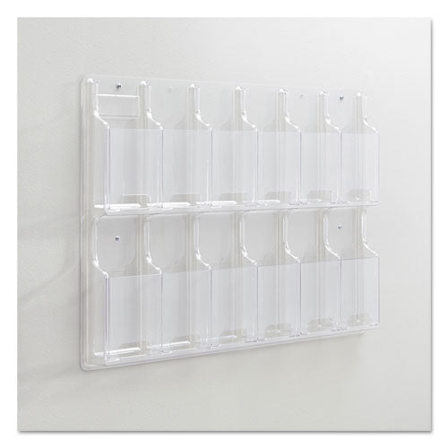 Image of Safco® Reveal Clear Literature Displays, 12 Compartments, 30w X 2d X 20.25h, Clear