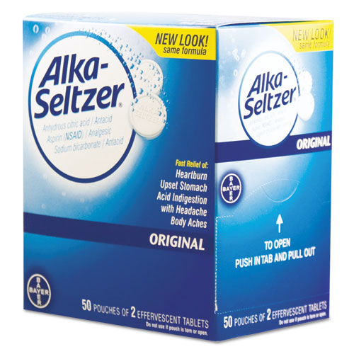 Image of Alka-Seltzer® Antacid And Pain Relief Medicine, Two-Pack, 50 Packs/box