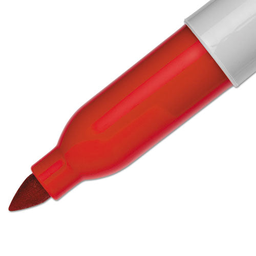 Image of Sharpie® Super Permanent Marker, Fine Bullet Tip, Red, Dozen