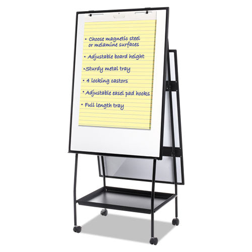 Image of MasterVision® Creation Station Dry Erase Board, 29.5" x 74.88", White Surface, Black Metal Frame