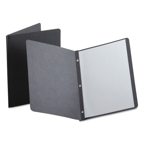 Image of Oxford Title Panel And Border Front Report Cover, Three-Prong Fastener, 0.5" Capacity, 8.5 X 11, Black/black, 25/box