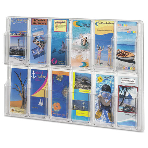 Image of Safco® Reveal Clear Literature Displays, 12 Compartments, 30w X 2d X 20.25h, Clear