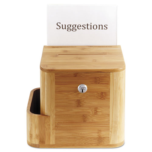 Image of Safco® Bamboo Suggestion Boxes, 10 X 8 X 14, Natural