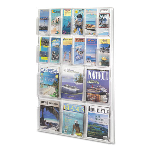Image of Safco® Reveal Clear Literature Displays, 18 Compartments, 30w X 2d X 45h, Clear