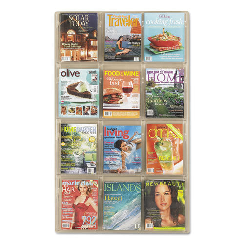 Image of Safco® Reveal Clear Literature Displays, 12 Compartments, 30w X 2d X 49h, Clear
