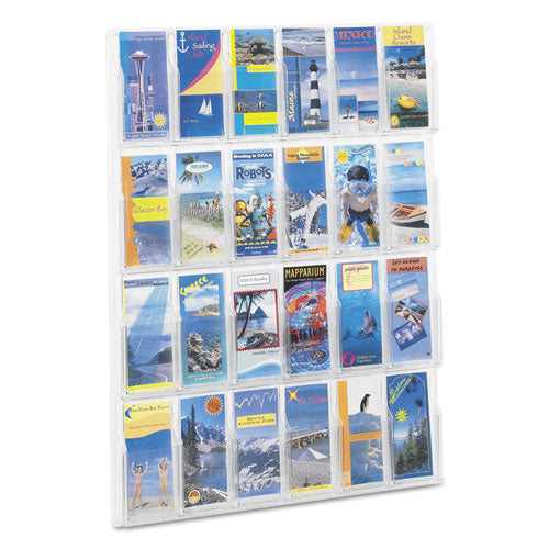 Image of Safco® Reveal Clear Literature Displays, 24 Compartments, 30w X 2d X 41h, Clear