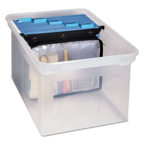 Image of Advantus Expanding Zipper Pouch, 3-Hole Punched, 13" x 9.25", Clear/Black