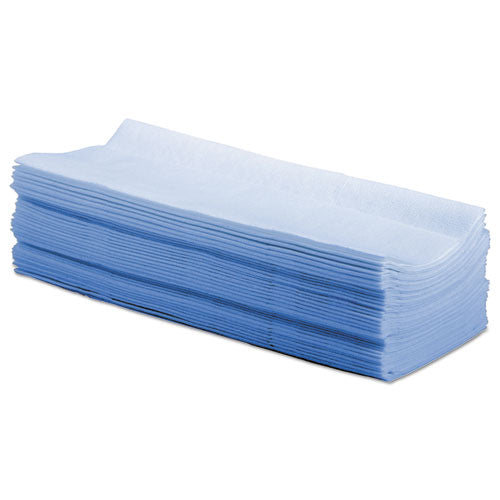 Image of Boardwalk® Hydrospun Wipers, 8.26 x 16.75, Blue, 100 Wipes/Box, 10 Boxes/Carton