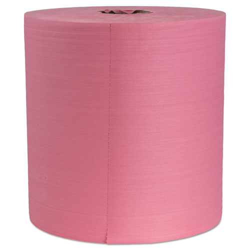 Image of Boardwalk® Hydrospun Wipers, 12 x 12, Red, 475/Roll