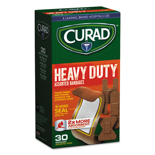 Image of Curad® Heavy Duty Bandages, Assorted Sizes, 30/box