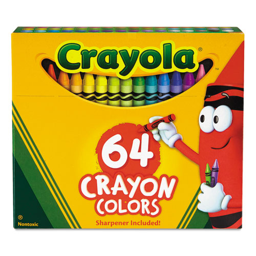 Image of Crayola® Classic Color Crayons In Flip-Top Pack With Sharpener, 64 Colors/pack