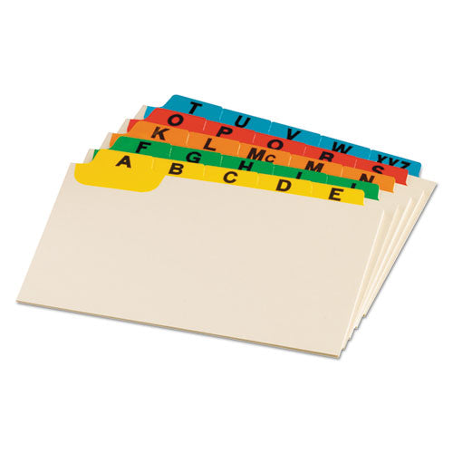 Image of Oxford Manila Index Card Guides With Laminated Tabs, 1/5-Cut Top Tab, A To Z, 3 X 5, Manila, 25/set