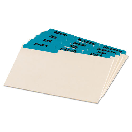Image of Oxford Manila Index Card Guides With Laminated Tabs, 1/3-Cut Top Tab, January To December, 4 X 6, Manila, 12/set