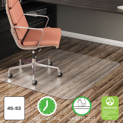 Image of deflecto® EconoMat All Day Use Chair Mat for Hard Floors, Rolled Packed, 45 x 53, Clear