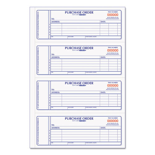 Image of Rediform® Purchase Order Book, 5 Lines, Two-Part Carbonless, 7 x 2.75, 4 Forms/Sheet, 400 Forms Total