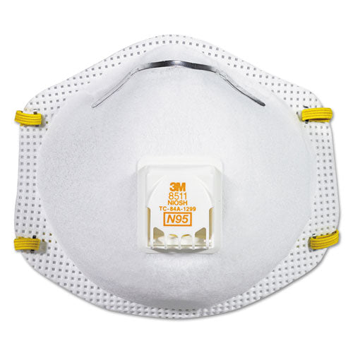 Image of 3M Particulate Respirator w/Cool Flow Exhalation Valve, Standard Size, 10/Box