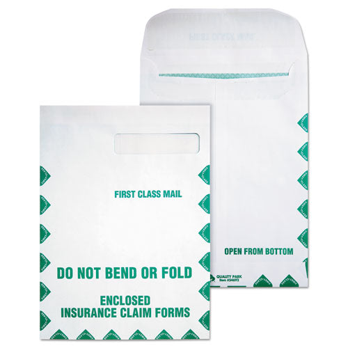 Image of Quality Park Redi-Seal Insurance Claim Form Envelope, Cheese Blade Flap, Redi-Seal Adhesive Closure, 9 x 12.5, White, 100/Box
