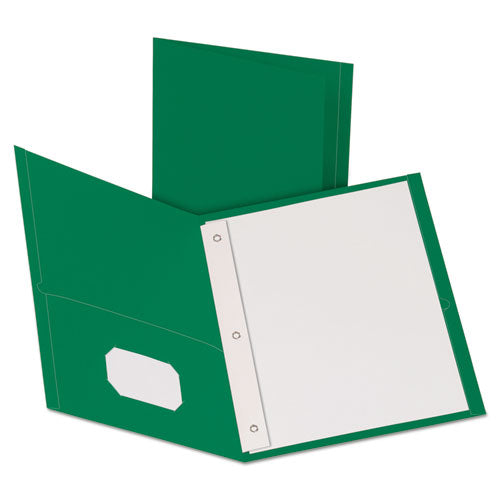 Image of Oxford Twin-Pocket Folders With 3 Fasteners, 0.5" Capacity, 11 X 8.5, Green, 25/box