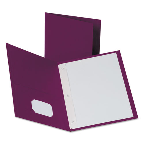Image of Oxford Twin-Pocket Folders With 3 Fasteners, 0.5" Capacity, 11 X 8.5, Burgundy, 25/box