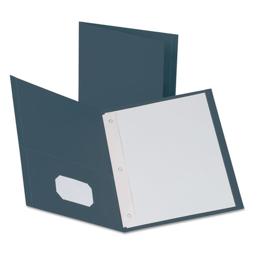 Image of Oxford Twin-Pocket Folders With 3 Fasteners, 0.5" Capacity, 11 X 8.5, Dark Blue, 25/box
