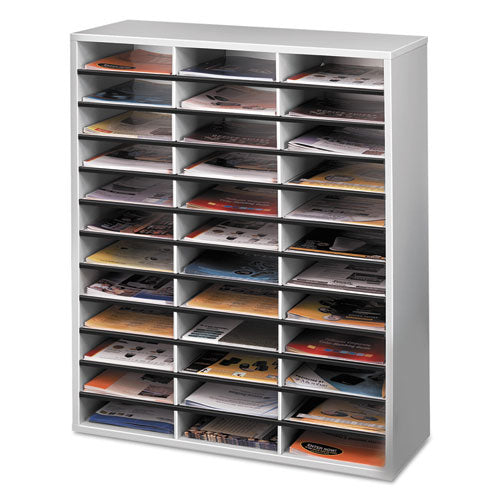 Image of Fellowes® Literature Organizer, 36 Letter Compartments, 29 x 11.88 x 34.69, Dove Gray