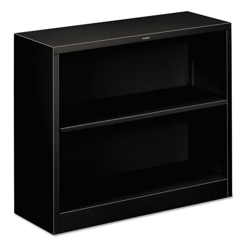 Image of HON® Metal Bookcase, Two-Shelf, 34.5w x 12.63d x 29h, Black