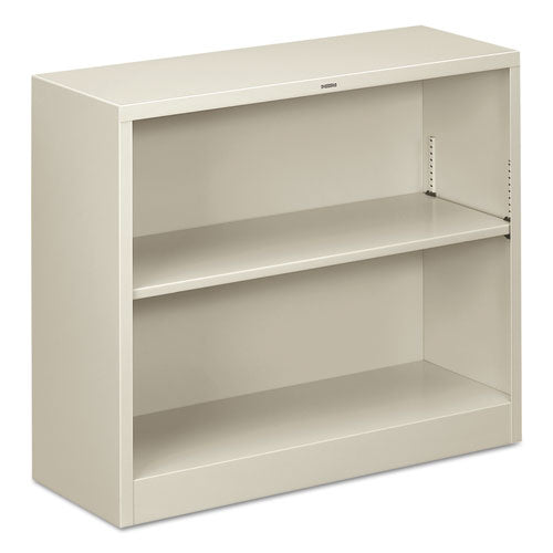 Image of HON® Metal Bookcase, Two-Shelf, 34.5w x 12.63d x 29h, Light Gray