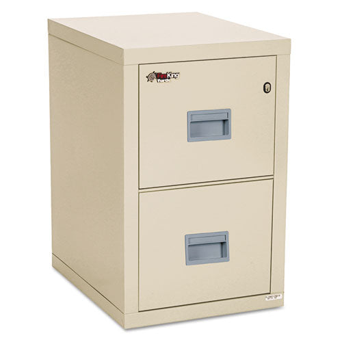 Image of FireKing® Compact Turtle Insulated Vertical File, 1-Hour Fire, 2 Legal/letter File Drawers, Parchment, 17.75" X 22.13" X 27.75"