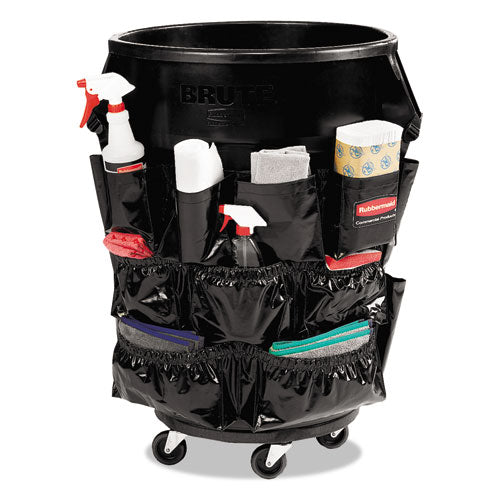 Image of Rubbermaid® Commercial Brute Caddy Bag, 12 Compartments, Black, 6/Carton
