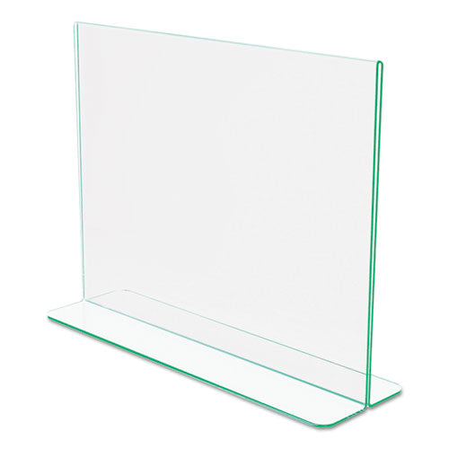Image of deflecto® Superior Image Premium Green Edge Sign Holders, 11 x 8.5 Insert, Clear/Green