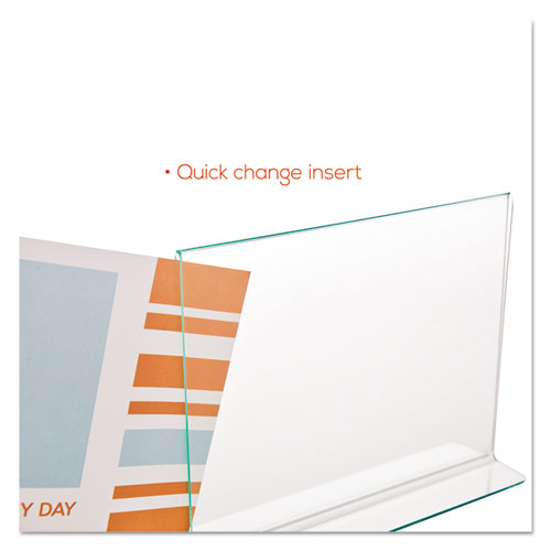 Image of deflecto® Superior Image Premium Green Edge Sign Holders, 11 x 8.5 Insert, Clear/Green