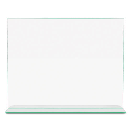 Image of deflecto® Superior Image Premium Green Edge Sign Holders, 11 x 8.5 Insert, Clear/Green