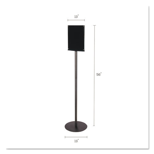 Image of deflecto® Double-Sided Magnetic Sign Display, 8.5 x 11 Insert, 56" Tall, Clear/Black