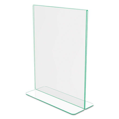 Image of deflecto® Superior Image Premium Green Edge Sign Holders, 8.5 x 11 Insert, Clear/Green