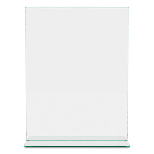 Image of deflecto® Superior Image Premium Green Edge Sign Holders, 8.5 x 11 Insert, Clear/Green