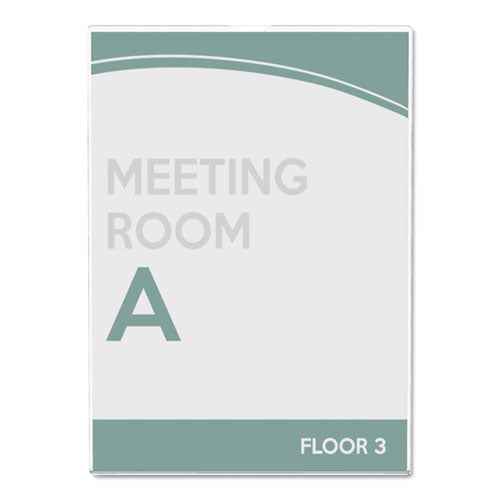 Image of deflecto® Superior Image Slanted Sign Holder, Top Loading, Portrait, 8.5 x 11 Insert, Clear