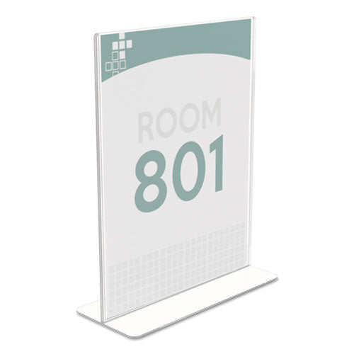 Image of deflecto® Superior Image Double Sided Sign Holder, 8.5 x 11 Insert, Clear