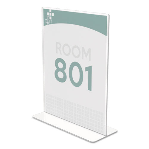 Image of deflecto® Superior Image Double Sided Sign Holder, 8.5 x 11 Insert, Clear