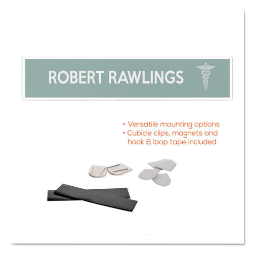 Image of deflecto® Superior Image Cubicle Nameplate Sign Holder, 8.5 x 2 Insert, Clear