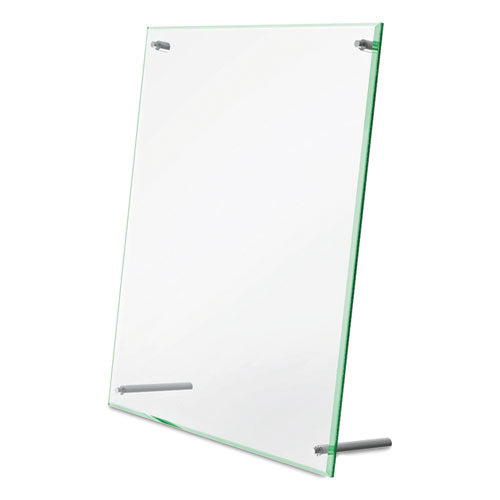 Image of deflecto® Superior Image Beveled Edge Sign Holder, Letter Insert, Clear/green-Tinted Edges