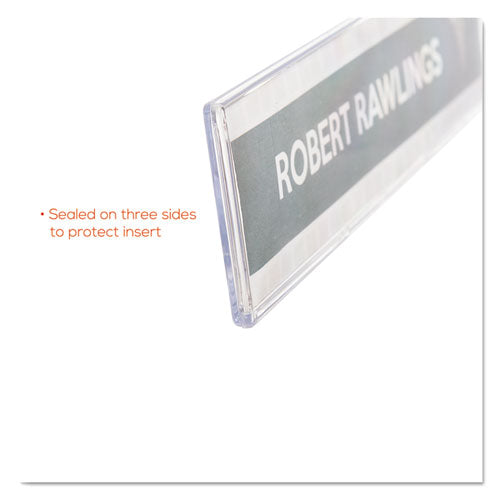 Image of deflecto® Superior Image Cubicle Nameplate Sign Holder, 8.5 x 2 Insert, Clear