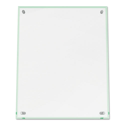 Image of deflecto® Superior Image Beveled Edge Sign Holder, Letter Insert, Clear/green-Tinted Edges
