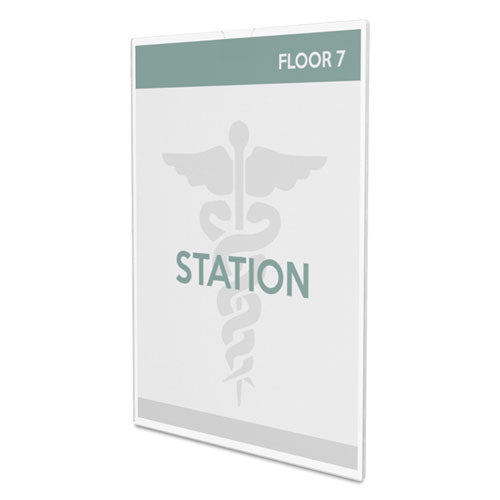 Image of deflecto® Superior Image Cubicle Sign Holder, 8.5 x 11 Insert, Clear