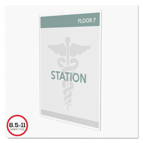 Image of deflecto® Superior Image Cubicle Sign Holder, 8.5 x 11 Insert, Clear