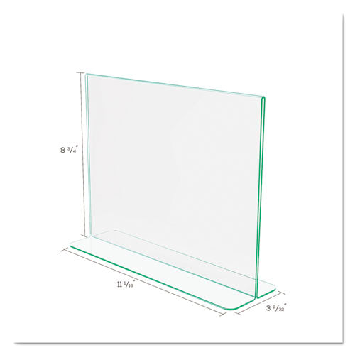 Image of deflecto® Superior Image Premium Green Edge Sign Holders, 11 x 8.5 Insert, Clear/Green