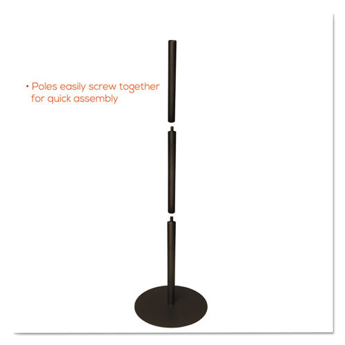 Image of deflecto® Double-Sided Magnetic Sign Display, 8.5 x 11 Insert, 56" Tall, Clear/Black
