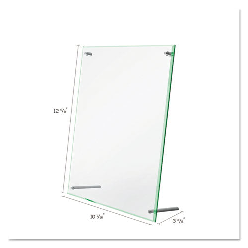 Image of deflecto® Superior Image Beveled Edge Sign Holder, Letter Insert, Clear/green-Tinted Edges